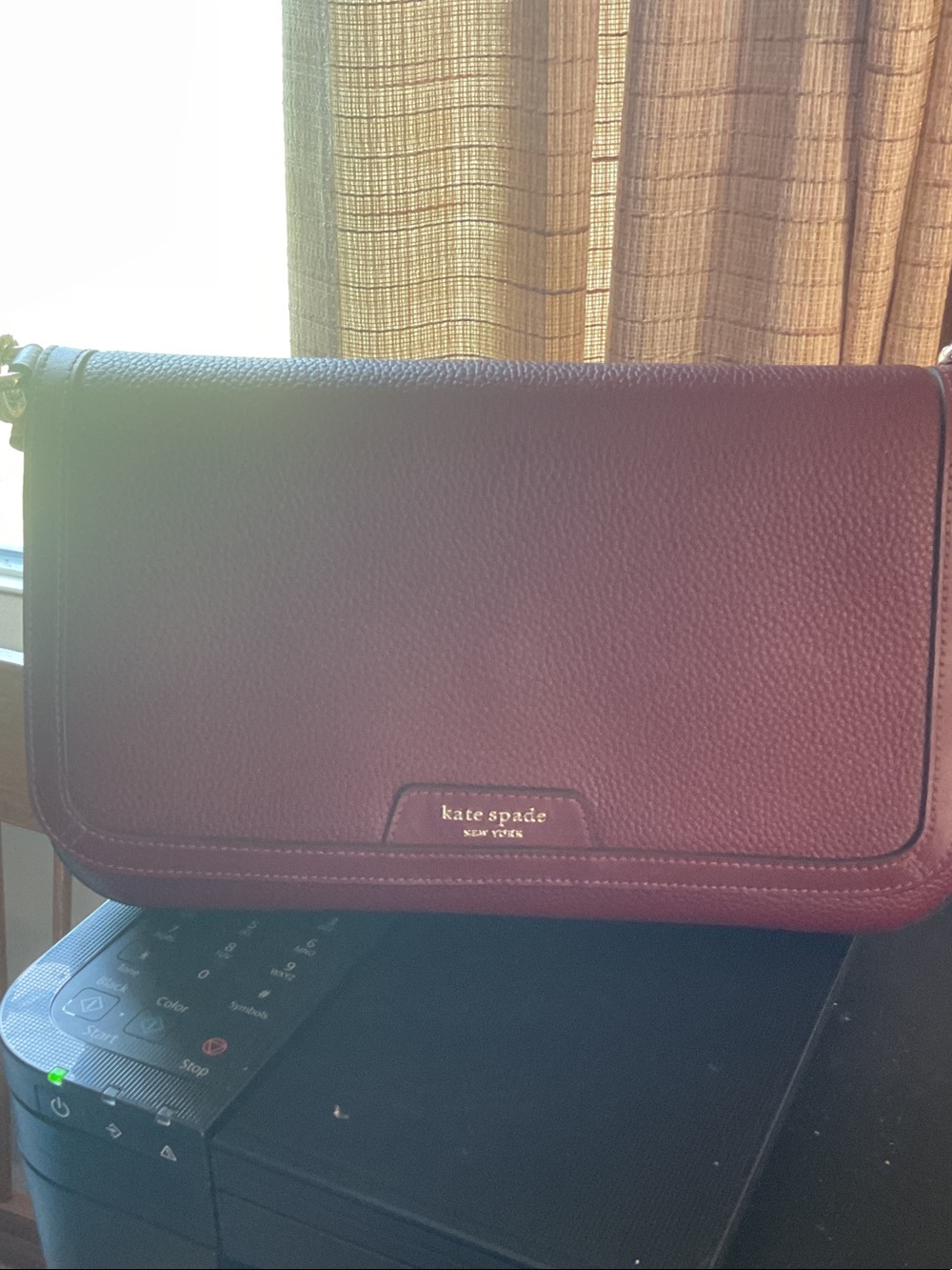 kate spade Burgundy Pebbled Leather Handbag